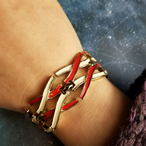 Relisted -Vintage Marvella red and white enamel X set - Picture 8 of 14